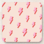 Pink Lightning Bolt Pattern Getränkeuntersetzer (Vorderseite)