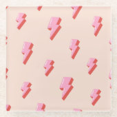 Pink Lightning Bolt Pattern Glasuntersetzer (Vorderseite)