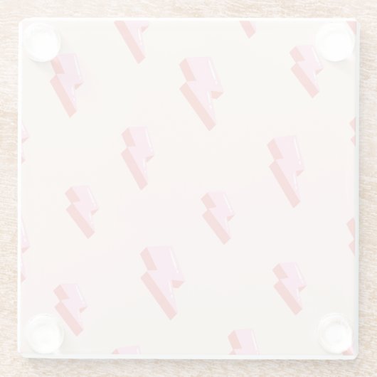 Pink Lightning Bolt Pattern Glasuntersetzer (Rückseite)