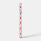 Pink Lightning Bolt Pattern iPhone 15 Hülle (Linke Seite)