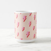 Pink Lightning Bolt Pattern Kaffeetasse (Mittel)
