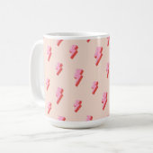 Pink Lightning Bolt Pattern Kaffeetasse (Vorderseite Links)
