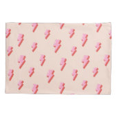 Pink Lightning Bolt Pattern Kissenbezug (Rückseite-Links)