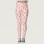 Pink Lightning Bolt Pattern Leggings (Vorderseite)