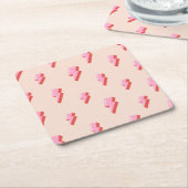 Pink Lightning Bolt Pattern Rechteckiger Pappuntersetzer (angewinkelt)