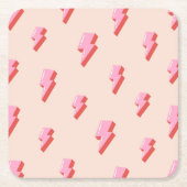 Pink Lightning Bolt Pattern Rechteckiger Pappuntersetzer (Vorderseite)