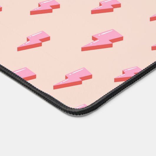 Pink Lightning Bolt Pattern Schreibtischunterlage (Ecke)