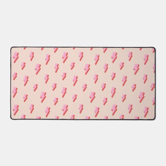 Pink Lightning Bolt Pattern Schreibtischunterlage (Vorderseite)