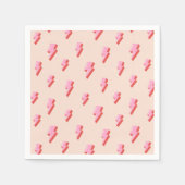 Pink Lightning Bolt Pattern Serviette (Vorderseite)