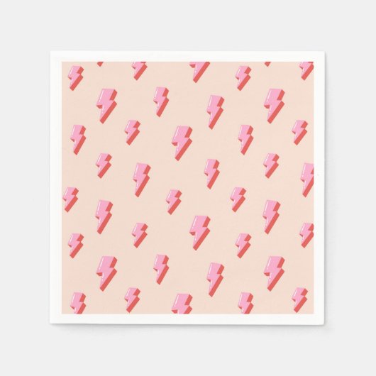 Pink Lightning Bolt Pattern Serviette (Vorderseite)