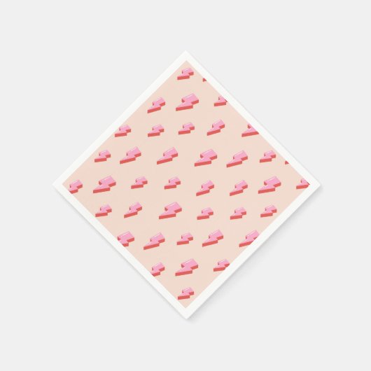 Pink Lightning Bolt Pattern Serviette (Ecke)