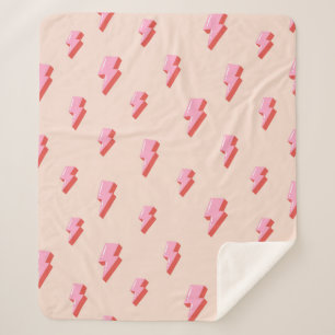 Pink Lightning Bolt Pattern Sherpadecke