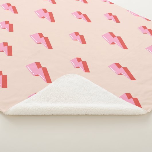 Pink Lightning Bolt Pattern Sherpadecke (3/4)