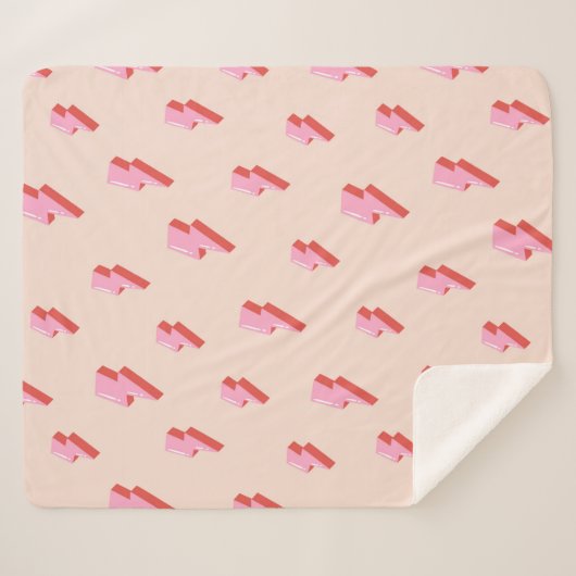 Pink Lightning Bolt Pattern Sherpadecke (Vorderseite (Horizontal))