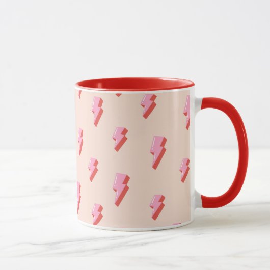 Pink Lightning Bolt Pattern Tasse (Rechts)