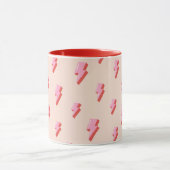 Pink Lightning Bolt Pattern Tasse (Zentrum)