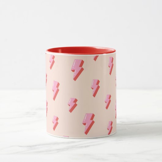 Pink Lightning Bolt Pattern Tasse (Zentrum)