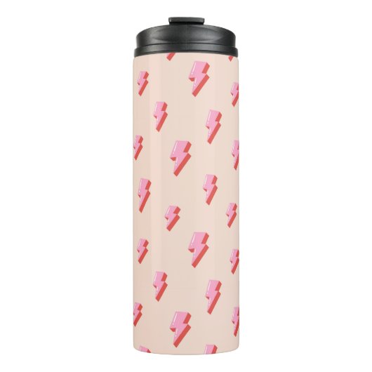 Pink Lightning Bolt Pattern Thermosbecher (Vorderseite)