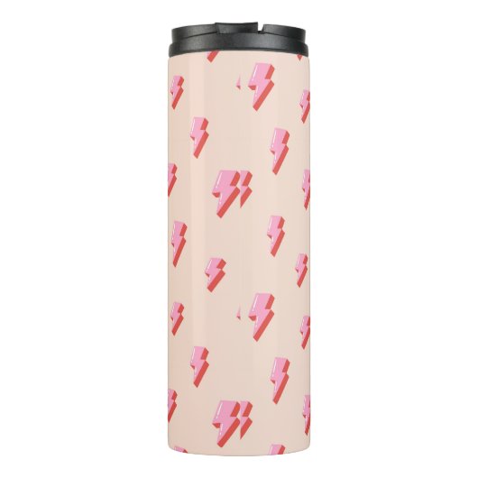 Pink Lightning Bolt Pattern Thermosbecher (Rückseite)