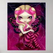 Pink Lightning Fantasy Fantasy Fee Print Poster (Vorne)