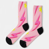 Pink Lightning Pattern Sock für stilvollen Komfort Socken (Linkes Detail)