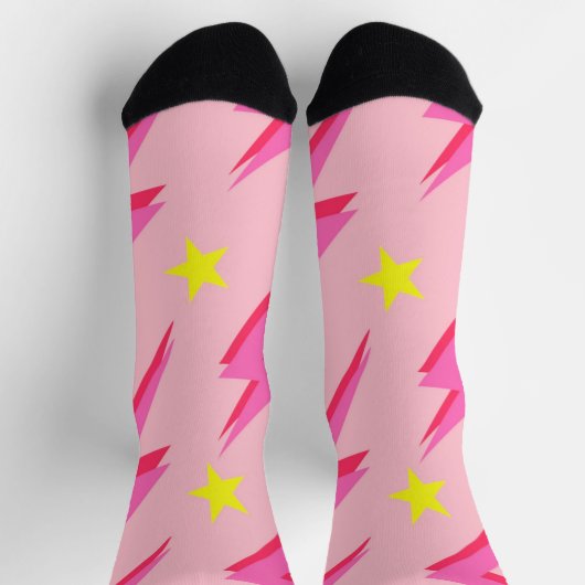 Pink Lightning Pattern Sock für stilvollen Komfort Socken (Oben)