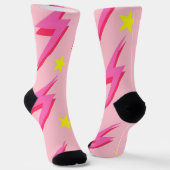 Pink Lightning Pattern Sock für stilvollen Komfort Socken (Gewinkelt)