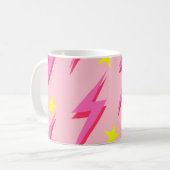 Pink Lightning Pattern Tasse für stilvolles Sippin (Vorderseite Links)