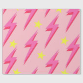 Pink Lightning Wrapping Paper für einzigartige Ges Geschenkpapier (Flach)