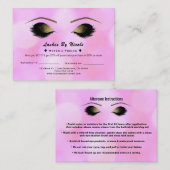 Pink Lights Glam Lashes Empfehlungskarte (Vorne/Hinten)
