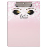Pink Lights Gold Makeuyes Lashes Personalisiert Klemmbrett (Vorderseite)