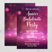 Pink Lights Junggeselinnen-Abschied Einladung (Vorne/Hinten)
