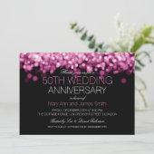 Pink Lights zum 50. Hochzeitstag Einladung (Stehend Vorderseite)