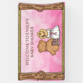 Pink Lil' Cowgirl Personalisiert Babydusche Banner (Vertikal)