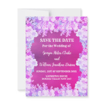 Pink Lila Anemone Blumenhochzeit rettet das Datum