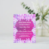 Pink Lila Anemone Blumenhochzeit rettet das Datum Einladung (Stehend Vorderseite)