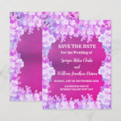 Pink Lila Anemone Blumenhochzeit rettet das Datum Einladung (Vorne/Hinten)