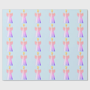 Pink Lila Angel Blue Wrapping Paper Geschenkpapier