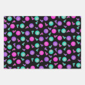 Pink Lila Aquamarin Basketball Paint Spritzer Name Geschenkpapier Set (Vorderseite 2)