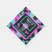 Pink Lila Aquamarin PaintSplatter Basketball Gebur Serviette (Ecke)