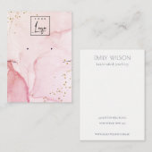 Pink Lila Aquarellfarbe Textur Erdnecklace Visitenkarte (Vorne/Hinten)