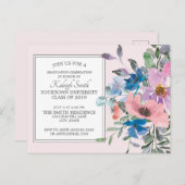 Pink Lila Aquarellmühle-Abitur Postkarte (Vorne/Hinten)