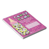 Pink & Lila Babyflasche Candy Guessing Game Notizblock (angewinkelt)