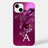 PINK LILA BERRIEN UND FLORALLE WIRBEL MONOGRAM Case-Mate iPhone HÜLLE (Rückseite)