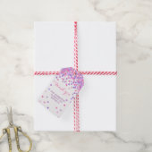 Pink & lila Birthday Party Danke für Ihre Unterstü Geschenkanhänger (Mit Garn)