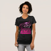 PINK LILA BLACK DAMASK-MONOGRAMM, weiß, fuchsia T-Shirt (Vorne ganz)