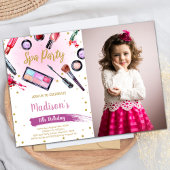 Pink Lila Black Glitzer Foto Wellness-Center Gebur Einladung