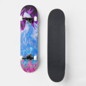 PINK, LILA & BLAU FLAMES! SKATEBOARD (Vorderseite)