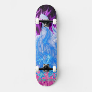 PINK, LILA & BLAU FLAMES! SKATEBOARD
