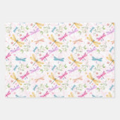 PINK LILA BLAU GELBEN WASSERFARBE DRAGONFLIS GESCHENKPAPIER SET (Vorderseite 3)